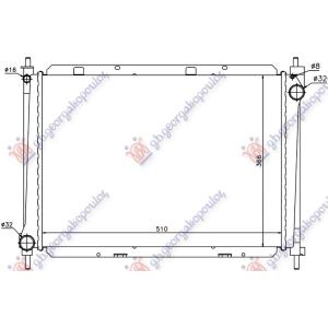 HLADNJAK MOTORA 1.5 DIZEL (+AC) (49.4x41.5x2.3) UK (NISSENS) NISSAN NOTE (2006-2013) (OEM: 21410-AY602, 21410AY602)