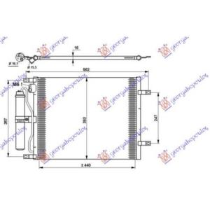 HLADNJAK KLIME 1.5 DCI (490x376x16) (KOYO) NISSAN NOTE 2006-2013 (E11/NE11) (OEM: 921009U20B, 92100AY601)