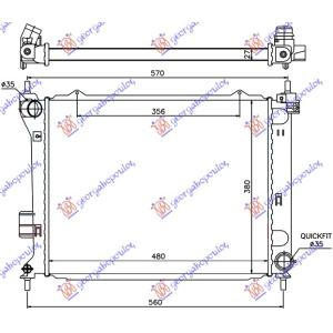 HLADNJAK MOTORA 1.4-1.6 MAN DIZ 480x380 -10 HYUNDAI i20 (2008-2012) (OEM: 25310-1J200, 253101J200)