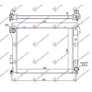 HLADNJAK MOTORA 1.4-1.6 MAN DIZ 480x380 10- HYUNDAI i20 (2008-2012) (OEM: 253104P200)