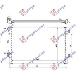 HLADNJAK MOTORA 1.8-2.0 BENZIN 650x450 LEMLJEN VW GOLF PLUS (2004-2009) (OEM: 1K0121251L, 1K0121253L)