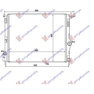 HLADNJAK MOTORA BENZIN (-AC) (47.7x40.6) (NISSENS) DACIA LOGAN-MCV/P.UP/VAN I 2005-2012 (KS/LS/US) (OEM: 8200735038)
