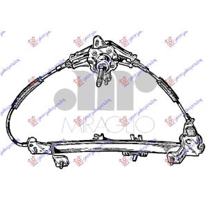 PODIZAC PREDNJEG PROZORA MEHANICKI 3 VRATA A KVALITET Desna str. FIAT PALIO (1999-2004) (OEM: 46446908)