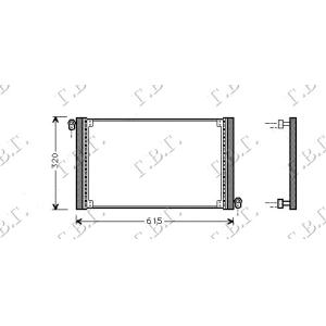 HLADNJAK KLIME 1.2-1.4-1.6 16V (55.6x31) 98-01 FIAT BRAVO (1995-2002) (OEM: 46527737)