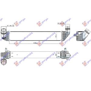 HLADNJAK INTERCOOLERA 1.6 DIZEL (630x105x80) RENAULT SCENIC/GRAND SCENIC (2009-2012) (OEM: 144963541R, 144963654R, 144965727R)