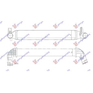 HLADNJAK INTERCOOLERA 1.4 Tsi BENZIN 2.0Tdi DIZEL VW POLO (2009-2014) (OEM: 6R0145805C, 6R0145805F, 6R0145805K)