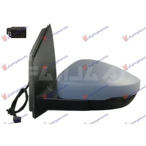 RETROVIZOR ELEKTRICNI SA GREJACEM PM (ELEKTRO-SKLOPIV) (MIGAVAC) (DUGULJASTI KONEKTOR) (ASFERICNO STAKLO) Leva str. VW POLO (2009-2014) (OEM: 6C1857507C, 6R0857521F, 6R0857537BGRU)