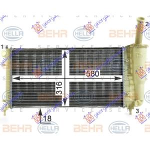 HLAD. MOT. 1.2 8/16V (58x31.7x18) M-BEHR FIAT PUNTO (2003-2011) (OEM: 51724183)