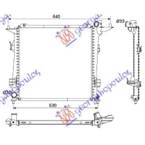 HLADNJAK MOTORA 2.0 CRDi DIZEL (450x440x16) KIA CEED 3D (2007-2010) (OEM: 25310-1H800, 253101H800, 253102L800)