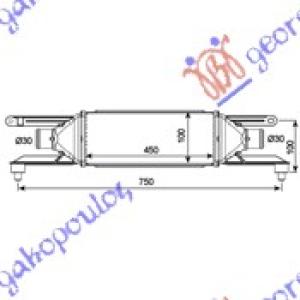 HLADNJAK INTERCOOLERA 1.3 JTD-JTDM (45x100x53) 90H FIAT GRANDE PUNTO (2005-2012) (OEM: 51837369)