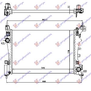 HLADNJAK MOTORA SVI MODELI BENZIN M/A +/-AC (54x37.5) FIAT GRANDE PUNTO (2005-2012) (OEM: 51864284, 55700447)