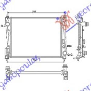 HLADNJAK MOTORA 1.3 JTD-CDTI (62x39.5) 55KW FIAT GRANDE PUNTO (2005-2012) (OEM: 13313296, 55700448)