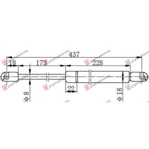 AMORTIZER GEPEK VR (437L-350N) (MARELLI) FIAT GRANDE PUNTO (2005-2012) (OEM: 51778432)