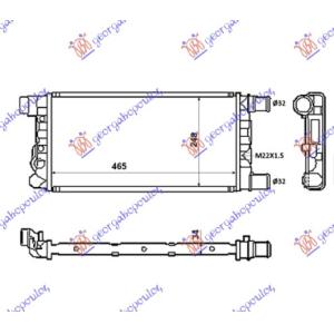 HLADNJAK MOTORA 900CC M/X A/C(45x24) SA VENTILOM FIAT CINQUECENTO (1993-1998) (OEM: 7700881, 46783702)