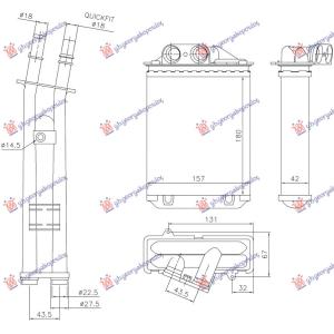 GREJAC KABINE (M) (180x157x42) (BRZA SPOJNICA) FIAT PANDA (2003-2014) (OEM: 77364840)