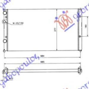 HLADNJAK MOTORA BENZIN-DIZEL +A/C (63x38) SEAT IBIZA (1993-1995) (OEM: 1HM121253D, 6K0121253L)