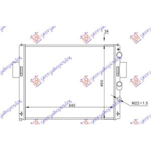 HLADNJAK MOTORA 2.5D-2.8 TDi+A/C (64.2x48.8x34) T.VALE IVECO DAILY (1990-2000) (OEM: 93824070)