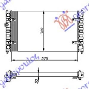 HLADNJAK MOTORA 1.4-1.6BZ-1.7-1.9SDi -AC (52x32) SEAT CORDOBA (1993-1995) (OEM: 6K0121253K, 6K0121253P)