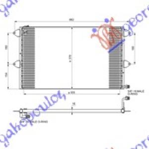 HLADNJAK KLIME (55x35x2.0) SEAT CORDOBA (1993-1995) (OEM: 6K0820413A, 6K0820413B, 6K0820413C)