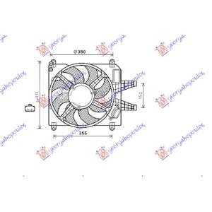 VENTILATOR KOMPLET 1.8-2.0 BENZIN + KLIMA FIAT BRAVA (1995-2003) (OEM: 7762670)