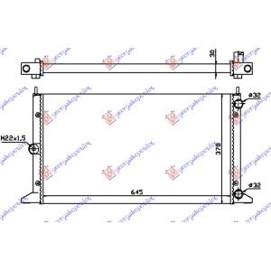HLADNJAK MOTORA 2.0i 8V 1.9TD (64.5x37.8) -00 (VALEO) FORD GALAXY 1995-2006 (WGR) (OEM: 7258107)