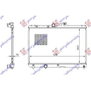 HLADNJAK MOTORA 1.3-1.6 +/-A/C (63.8x35) TOYOTA COROLLA (E 11) SDN (1997-1999) (OEM: 1640015450, 1640015451, 1640015480)