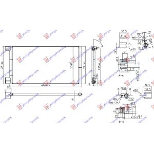 HLADNJAK KLIME 1.1i8V (41.4x24x1.8) FIAT SEICENTO (1998-2001) (OEM: 46519307, 46799740)