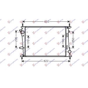 HLADNJAK 0.9 JTD + AC (53x39.8x2.6) FIAT MULTIPLA (1998-2004) (OEM: 51767821, 51867532)