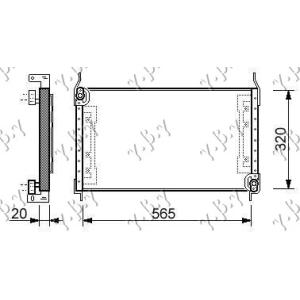 HLADNJAK KLIME 1.4-1.6i 16V -01 (58x32)T.MA FIAT MULTIPLA (1998-2004) (OEM: 46547673)