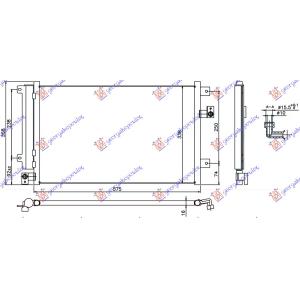 HLADNJAK KLIME 1.9 JTD DIZEL(575x338x16) FIAT MULTIPLA (1998-2004) (OEM: 51751451, 51753451, 51804559)