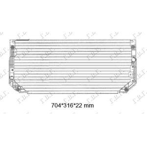 HLADNJAK KLIME (68x32) JAPAN TOYOTA COROLLA (E 11) (2000-2002) (OEM: 88460-12480, 8846012480)