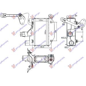 HLADNJAK INTERCULER 1.4 D4D(125x260x64) TOYOTA COROLLA (E 12) SDN (2002-2006) (OEM: 17940-33020, 1794033020)