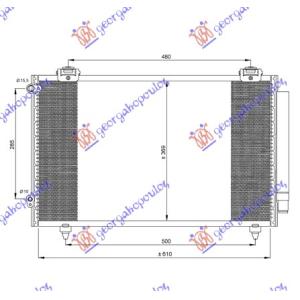 HLADNJAK KLIME BENZIN DIZEL (610x370x16) TOYOTA COROLLA (E 12) SDN (2002-2006) (OEM: 88450-02150, 8845002150, 8845002170)