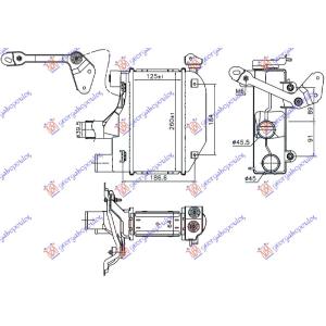 HLADNJAK INTERCULER 1.4 D4D(125x260x64) TOYOTA COROLLA (E 12) H/B-L/B (2002-2004) (OEM: 17940-33020, 1794033020)