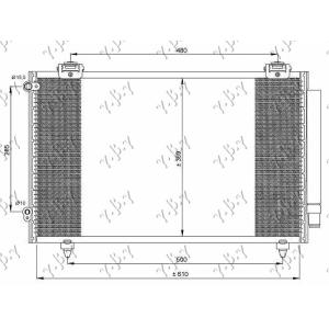 HLADNJAK KLIME BENZIN DIZEL (610x370x16) TOYOTA COROLLA (E 12) H/B-L/B (2002-2004) (OEM: 88450-02150, 8845002150, 8845002170)