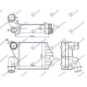 HLADNJAK INTERCULERA 1.6 MJTD-1.9 JTD(192x209x65 FIAT IDEA (2004-2010) (OEM: 46831804)