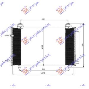 HLADNJAK KLIME BEN DIZ 04- (610x370x16) TOYOTA COROLLA (E 12) H/B-L/B (2004-2006) (OEM: 88450-02240, 8845002240, 8845002260)