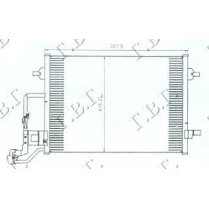 HLADNJAK KLIME (57.5x42.5x1.6) SKODA SUPERB (2001-2008) (OEM: 3B0.260.401/A, 3B0260401A, 3B0260401B)