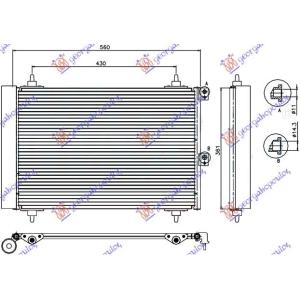 HLADNJAK KLIME 1.6 HDi (52x36x17) PEUGEOT PARTNER (2002-2008) (OEM: 6455CN)