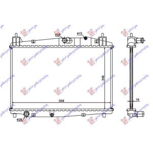 HLADNJAK MOTORA 1.4/1.6 T.D (+/-AC) (35x55.5x2.7) (NISSENS) MAZDA 2 (2007-2014) (OEM: Y405-15-200, Y40515200)