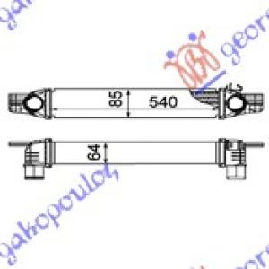 HLADNJAK INTERCULERA 1.3-1.4HDI-MJTD(540x85x65) CITROEN NEMO (2008-) (OEM: 0384L7, 51790623)