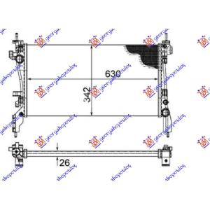 HLADNJAK MOTORA 1.3 MJTD (63x32.5) MAHLE BEHR CITROEN NEMO (2008-) (OEM: 1330.Y1, 1330Y1, 51790636)