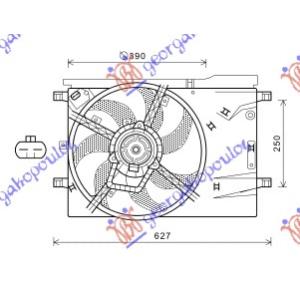 VENTILATOR KOMPLET (BENZIN) +AC (BEHR) CITROEN NEMO (2008-) (OEM: 51805805)