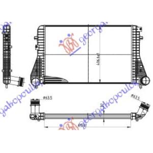 HLADNJAK INTERCULERA. BEN-DIZ (61.5x40.5x32)F60 SKODA OCTAVIA 5 (2008-2013) (OEM: 1K0145803AF, 1K0145803AS, 1K0145803BM)