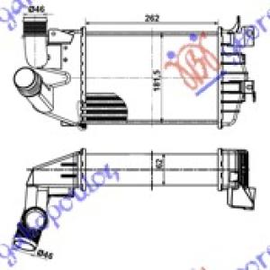 HLADNJAK INTERKULERA 1.3 - 1.7 - 1.9CDTi (26x18x62) OPEL ASTRA H (2004-2010) (OEM: 6302072)