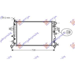 HLADNJAK MOTORA 1.4 - 1.8cc 16V+/ - A/C (60x37) OPEL ASTRA H (2004-2010) (OEM: 1300265)