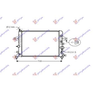 HLADNJAK MOTORA 1.6CC 16V+/ - A/C (60x37) OPEL ASTRA H (2004-2010) (OEM: 1300266, 13145211)