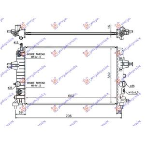 HLADNJAK MOTORA 1.6 - 1.8+/ - AC BENZIN AUTOMAT (BRAZ OPEL ASTRA H (2004-2010) (OEM: 1300285, 13170111)