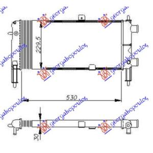 HLADNJAK MOTORA 1.4 - 1.6CC (53x28) OPEL CORSA A (1985-1990) (OEM: 1302014, 1302015)