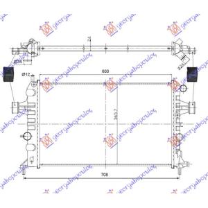 HLADNJAK MOTORA 1.4 - 1.6 - 1.8 +AC (60x37) OPEL ASTRA G (1998-2004) (OEM: 1300189, 1300257, 90570725)